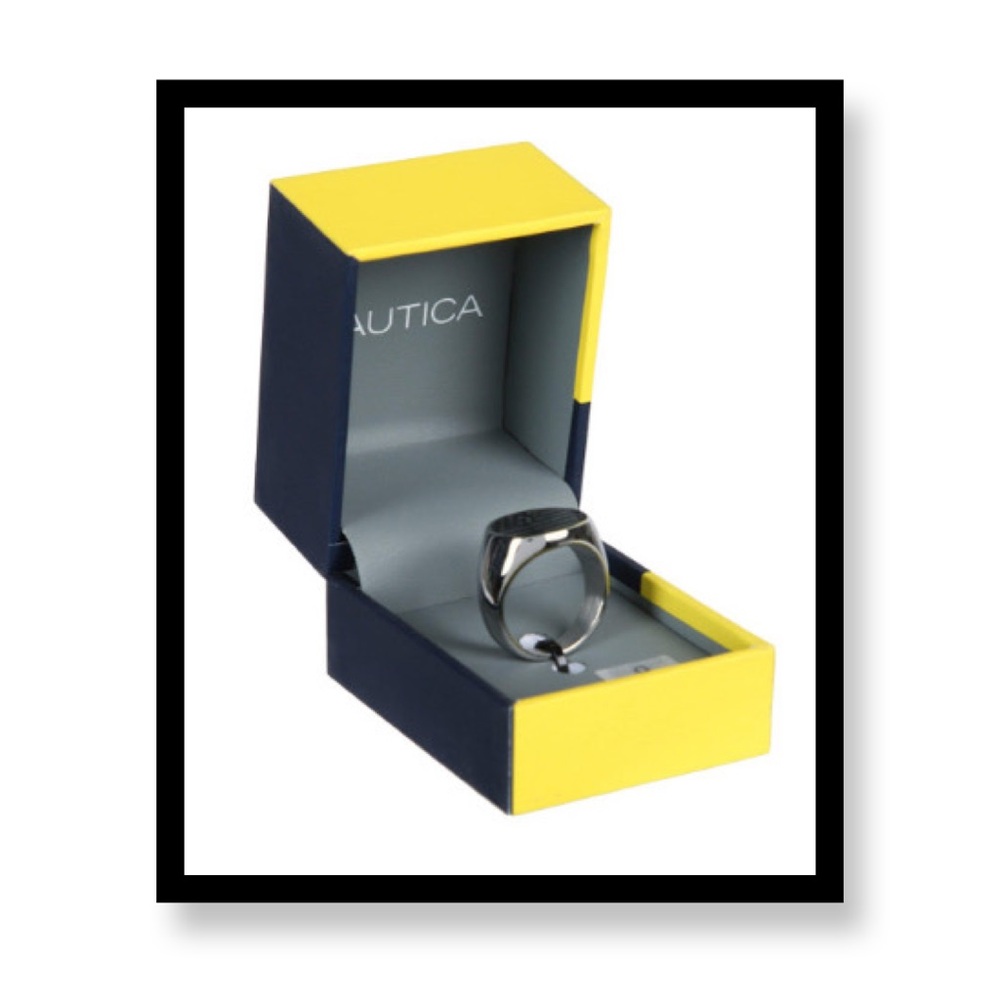 New NAUTICA Men’s Stainless Steel Americana   Men's Ring